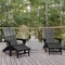 Flash Furniture Gray Adirondack Chairs with Ottoman-Cupholder, 2PK 2-LE-HMP-1044-110-GY-GG - alternate 1